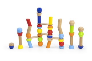 Viga Toys® Wooden Blocks Tower Building Game